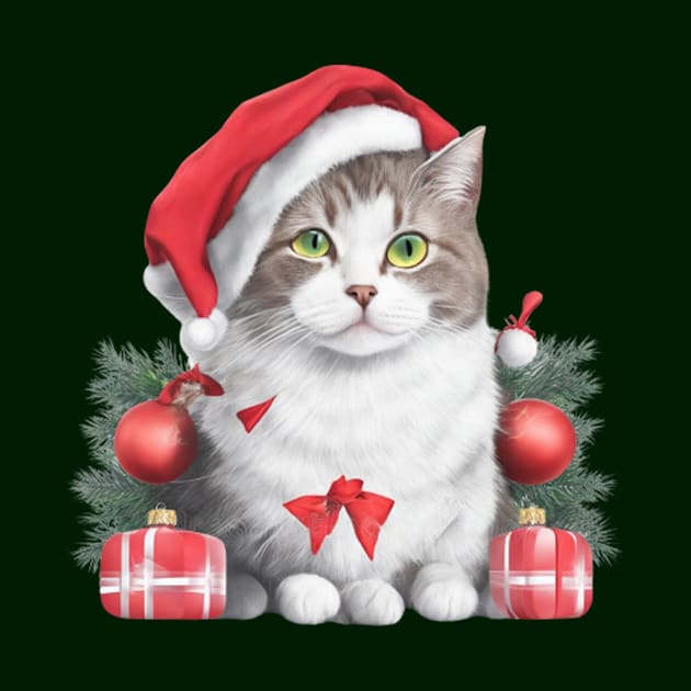 funny santa cat by halazidan