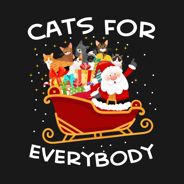 Santa Claus Riding Sleigh carry Kittens Gift Christmas Cat Lover by mittievance