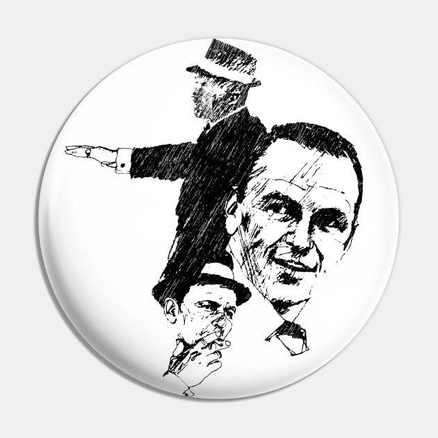 Frank Sinatra // Pencil Drawing Pin by Super Cell Art