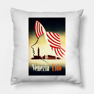 Art Deco VENEZIA LIDO Venice Tourism Vintage Italy Travel Pillow