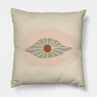 Warm Toned Abstract Eye And Boho line Art Design Pillow