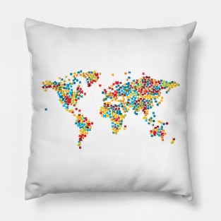 Puzzle Pieces World Map Pillow