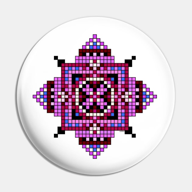 small purple pocket size pixelated mandala Pin by DARNA