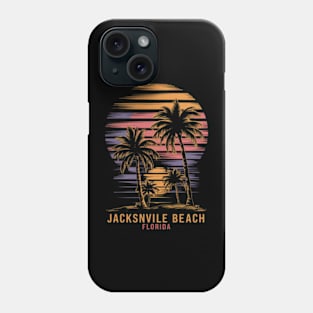 "Jacksonville Beach Sunset - Vaporwave Aesthetic Tee" Phone Case