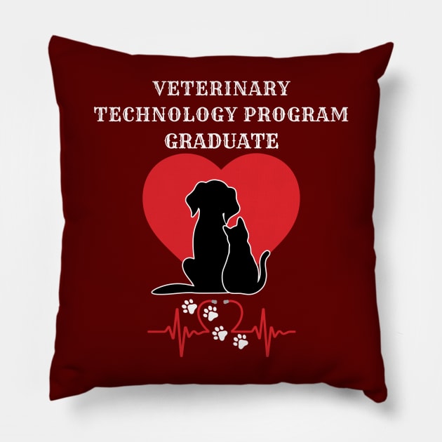 Veterinary technology program graduate love of pets Frit-Tees Pillow by Shean Fritts 