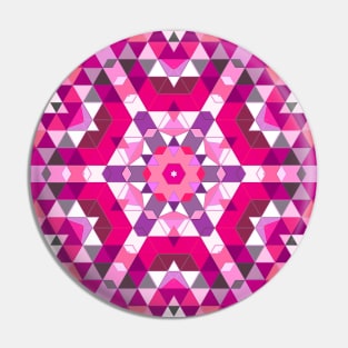 Pink, Purple and White Geometric Flower Mandala Pin