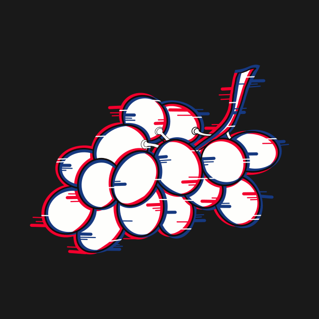 Grapes with a glitch effect by Fruit Tee