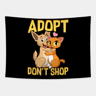 Adopt Don't Shop Cute Cat & Dog Rescue Adoption Tapestry