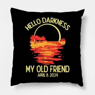 Total Solar Eclipse April 8 2024 Retro Groovy Women Kids Men Pillow