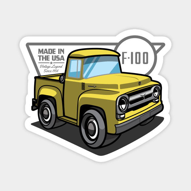 Goldenglow Yellow F100 - 1956 Magnet by jepegdesign