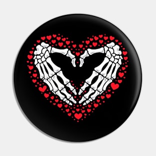 Skeleton Hand Heart Valentines Day Funny Bones Love Couple Pin