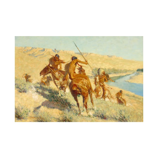 Episode of the Buffalo Gun by Frederic Remington by Classic Art Stall