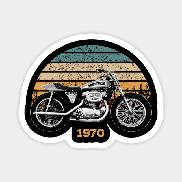 1970 Harley-Davidson XR750 Vintage Motorcycle Design Magnet by Madisen Harvey