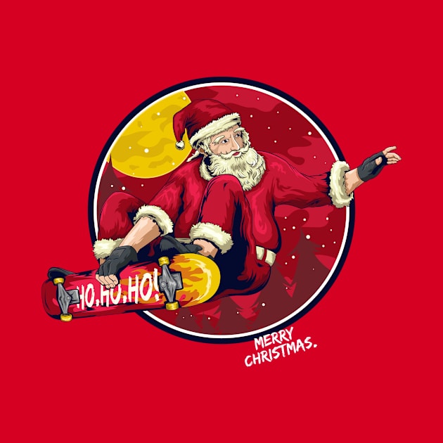 Santa Skateboard Ho ho ho! by almalikstoryteller