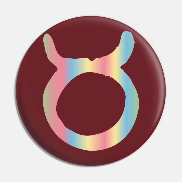 Pastel Rainbow Taurus Zodiac Sign Design Pin by Gregorous Design