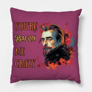 You're Bacon me crazy - Francis Bacon - fun, philosophical AI psychedelic design. Pillow