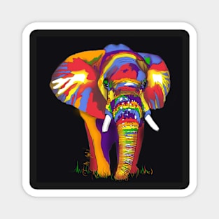 Rainbow Elephant Magnet