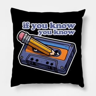 Cassette and Pencil IYKYK Pillow