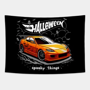 Halloween Mazda RX8 Orange Tapestry