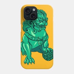 Chinese Guardian Lion - Nephrite Foo Dog Phone Case