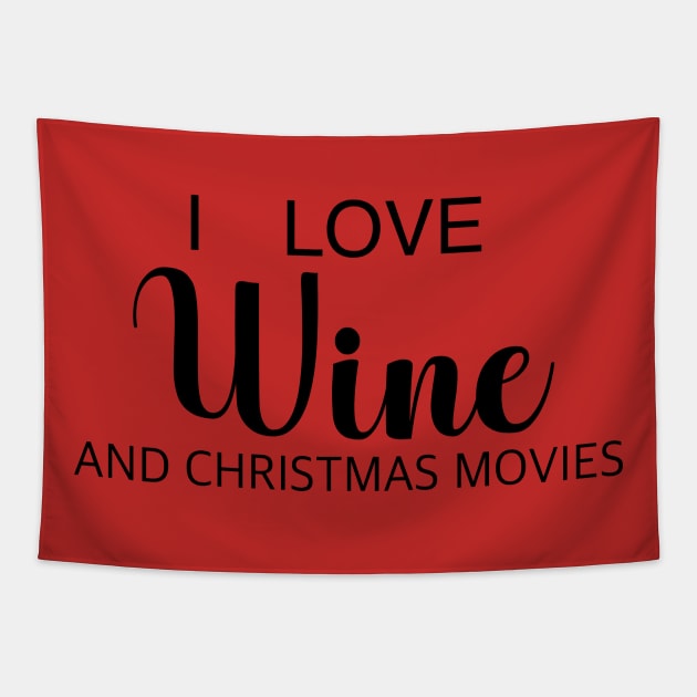 Wine and Christmas Movies Tapestry by Hallmarkies Podcast Store