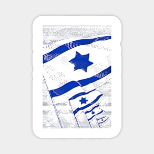 4 Flags from israel 1940s Magnet