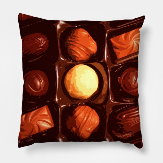 Assorted Chocolates Pillow by PjesusArt