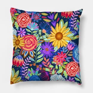 Funky Festive Floral Pillow