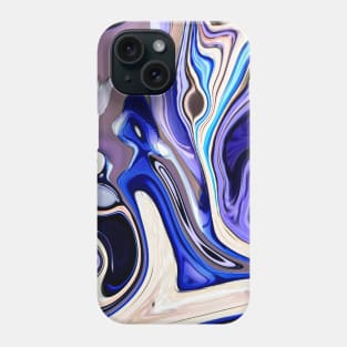 Abstract marble painting Art blue Phone Case