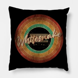 Whitesnake Vintage Circle Art Pillow
