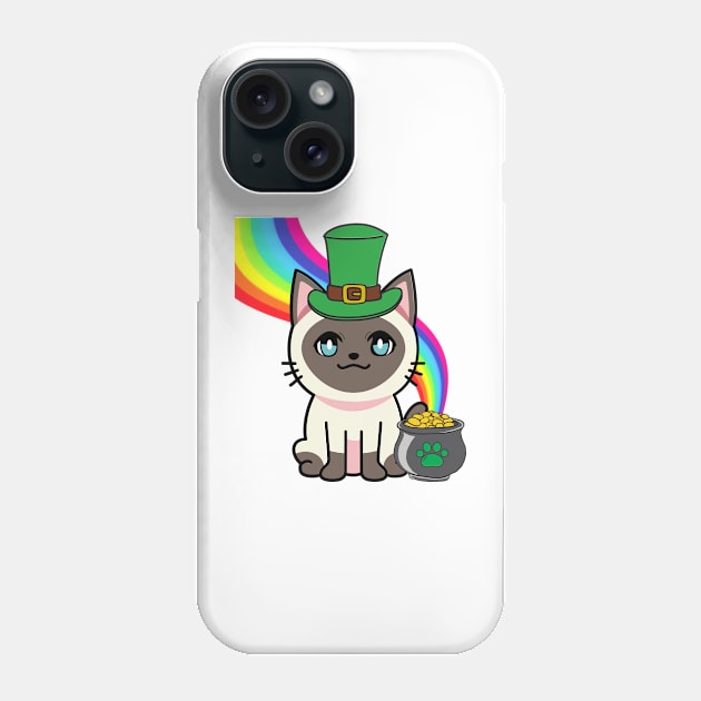 Cute Siamese cat is a leprechaun Phone Case by Pet Station