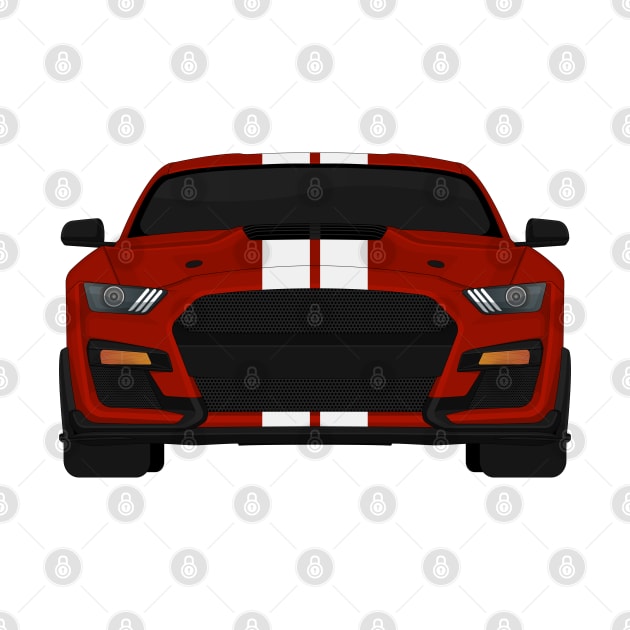 Shelby GT500 2020 Rapid-Red + White Stripes by VENZ0LIC