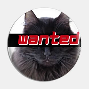 Wanted black cat Pin