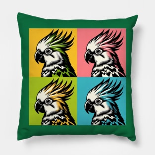 Pop Alexandrine Parakeets Art - Cool Birds Pillow