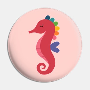 Rainbow Seahorse Pin