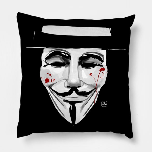 V for Vendetta Pillow by MrZayas.ART