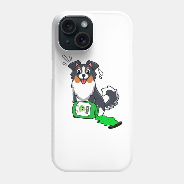 Funny collie Dog Spilled Wasabi Sauce Phone Case by Pet Station