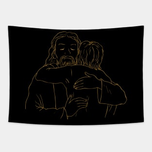 Jesus Hugging Tapestry