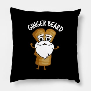 Ginger Beard Funny Gingerbread Food Pun Pillow