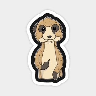 Grumpy Meerkat Holding Middle Finger Magnet