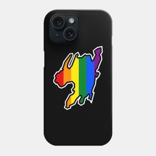 Mayne Island Silhouette - Traditional Pride Flag Rainbow Colours - Mayne Island Phone Case