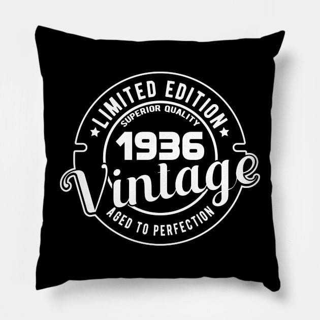 1936 VINTAGE - BIRTHDAY GIFT Pillow by KC Happy Shop