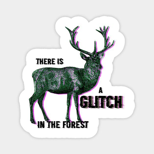 Gliched Deer Magnet by emma17