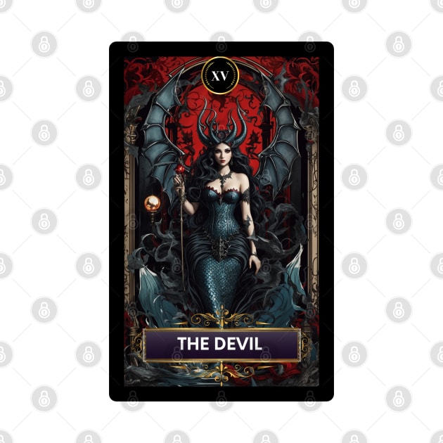 The Devil Card from The Mermaid Tarot Deck by MGRCLimon