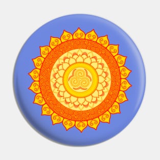 Sun sea spirals mandala orange Pin