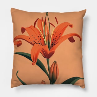 Tiger Lily Blossom - Bold and Exotic Floral Art Pillow