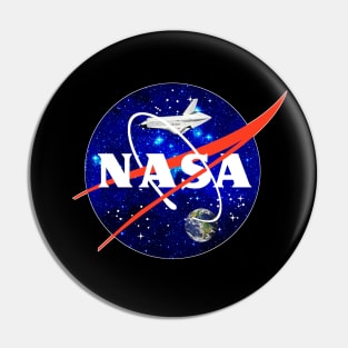 NASA With Added Stars, Space Shuttle And Earth. Pin