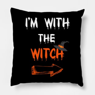 Halloween Shirts For Men I'm With The Witch Funny Halloween T-Shirt Pillow