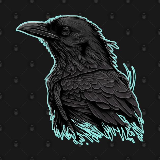 Raven Graphic Goth Black Crow by Linco