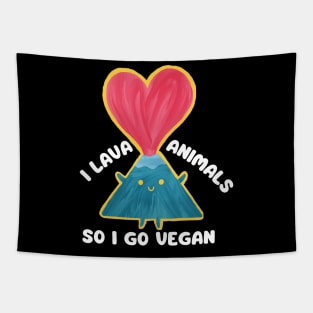 Vegan for Animals Lava Pun Tapestry